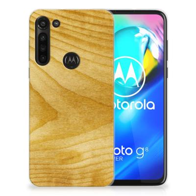 Motorola Moto G8 Power | Bumper Hoesje | Licht Hout
