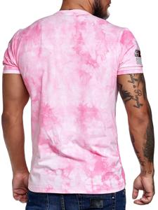 Heren T-shirt print - Yachting - 3053 - Roze - Rood