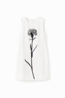 Overgooier jurk met bloemen - WHITE - XL