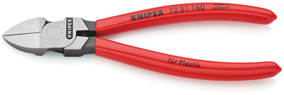 Knipex Zijsnijtang Voor Kunststof | 160 mm Lengte | Kunststof Bekleed - 72 01 160 SB
