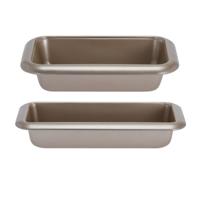 La Cucina 2-Delige set bakvormen - cakevormen - met anti-aanbak laag - zilver - 28 en 35 cm