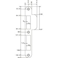 Nemef sluitplaat - pa4000/17 RVS - draairichting 2-4 korte lip