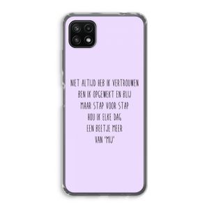Zelfvertrouwen: Samsung Galaxy A22 5G Transparant Hoesje