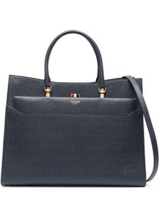 Thom Browne sac cabas Duet en cuir grainé - Bleu