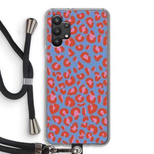Leopard blue: Samsung Galaxy A32 5G Transparant Hoesje met koord