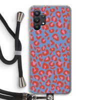 Leopard blue: Samsung Galaxy A32 5G Transparant Hoesje met koord