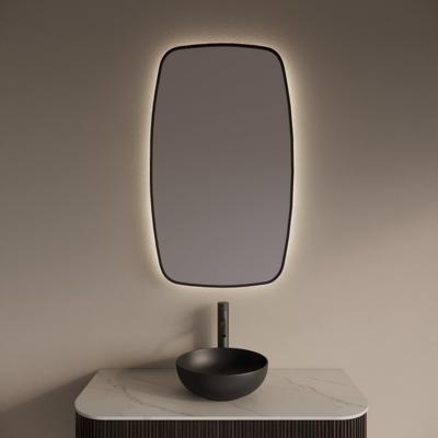 Badkamerspiegel Gliss Design Epos | 60x100 cm | Verticaal | Indirecte LED verlichting | Bewegingssensor | Met spiegelverwarming | Mat zwart Badkamerspiegel Gliss Design Epos | 60x100 cm | Verticaal | Indirecte LED verlichting | Bewegingssensor | Met spiegelverwarming | Mat zwart