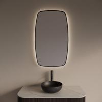 Badkamerspiegel Gliss Design Epos | 60x100 cm | Verticaal | Indirecte LED verlichting | Bewegingssensor | Met spiegelverwarming | Mat zwart