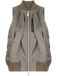 sacai gilet à fermeture zippée - Vert