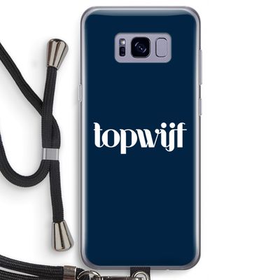 Topwijf Navy: Samsung Galaxy S8 Transparant Hoesje met koord