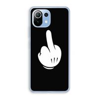 Middle finger black: Xiaomi Mi 11 Lite Transparant Hoesje