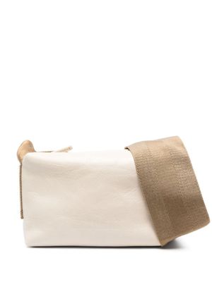 Uma Wang sac porté épaule en cuir à logo embossé - Blanc