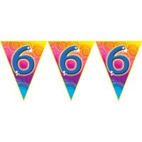 Verjaardag thema 6 jaar geworden feest vlaggenlijn van 5 meter