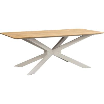 Leen Bakker - Tuintafel Perpignan - Zand - 75x200x100 Cm - Aluminium/Teakhout - Beige