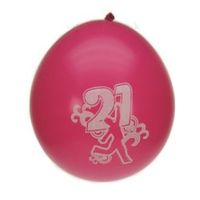 8x stuks party ballonnen 21 jaar verjaardag   -