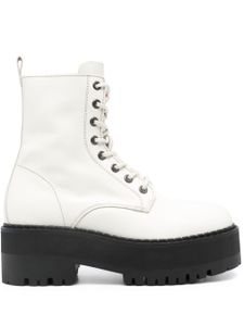 Tommy Jeans bottines zippées en cuir 60 mm - Blanc