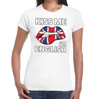 Kiss me I am English wit fun-t shirt voor dames 2XL  - - thumbnail