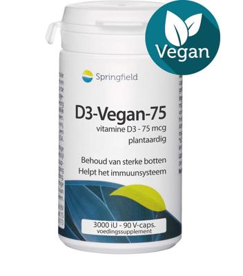 Springfield D3-Vegan-75 vitamine D3 75 mcg
