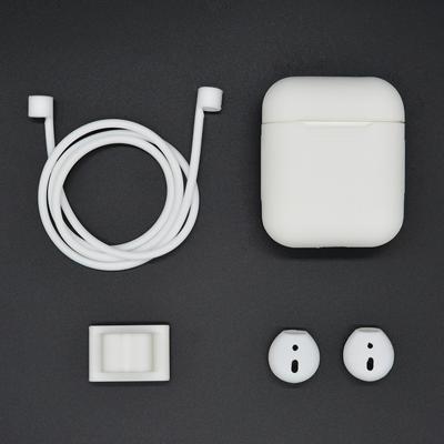 Anti-verloren touw + siliconen case + oortelefoon hang Buckle + oordopje cover Bluetooth draadloze koptelefoon Cover Case set voor Apple AirPods 1/2 (