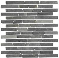 Stone Line Sticks Mozaiek Tegel Langwerpig - Antraciet Marmer Ongeglazuurd 300x300mm