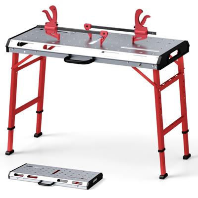 Lastafel 107 x 53 cm Robuuste Laswerkbank met Verstelbare Hoogte Draagbare en Opvouwbare Werkbank met 2 Balkklemmen