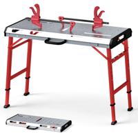 Lastafel 107 x 53 cm Robuuste Laswerkbank met Verstelbare Hoogte Draagbare en Opvouwbare Werkbank met 2 Balkklemmen