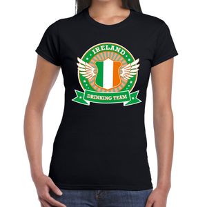 Zwart Ireland drinking team t-shirt dames