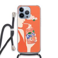 Peach please!: iPhone 13 Pro Transparant Hoesje met koord