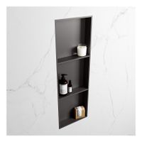 Wandnis Solid Surface Easy | In- en opbouw | 30x90x8 cm | 3 vakken | Dark grey Wandnis Solid Surface Easy | In- en opbouw | 30x90x8 cm | 3 vakken | Dark grey