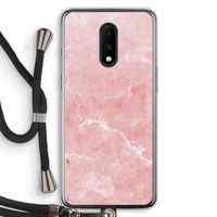 Roze marmer: OnePlus 7 Transparant Hoesje met koord