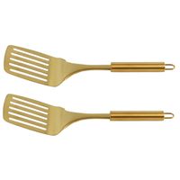 2x RVS bakspatels/bakspanen goud 32 cm keukengerei