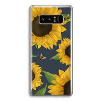 Sunflower and bees: Samsung Galaxy Note 8 Transparant Hoesje