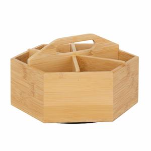 5Five Theedoos organizer - draaiend - bamboe - 22 x 12,5 cm - thee serveren