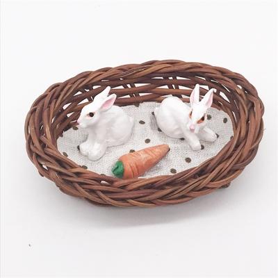 3 sets 1:12 Mini Dollhouse ornamenten kleine konijn Pocket Rabbit nest scène decoratie rekwisieten