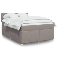 Boxspring met matras stof taupe 140x190 cm