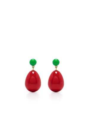 Eshvi boucles d'oreilles pendantes à modèle bicolore - Rouge