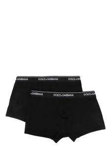 Dolce & Gabbana lot de deux boxers en coton à taille logo - Noir