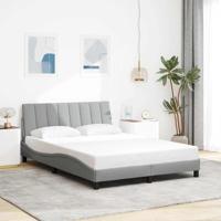 Bedframe zonder matras "Hanko" stof lichtgrijs 140x190 cm