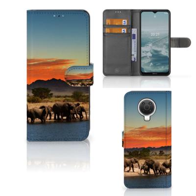 Nokia G10 | G20 | Telefoonhoesje | Met pasjeshouder | Olifanten