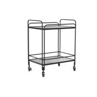 Serveringsvagn DKD Home Decor Zwart Metaal Kristal 60,5 x 40,5 x 75,5 cm