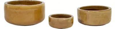 Mcollections Bloempot Geglazuurd - 31 x 15 cm - Honingkleur
