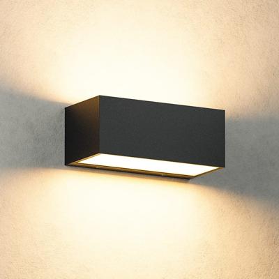 Rivera M - LED Wandlamp - IP54 Waterdicht - 13 Watt 700Lumen - 3000K Warm Wit - Voor binnen en buiten - Up & Down Light - Zwart