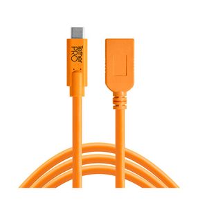 Tether Tools TetherPro USB-C to USB Female Adapter (extender) 4,6m oranje