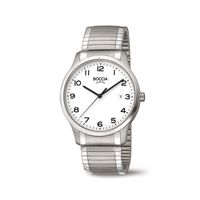 Boccia 3616-01 Horloge Rekband titanium zilverkleurig-wit 40 mm