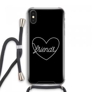 Friends heart black: iPhone XS Max Transparant Hoesje met koord