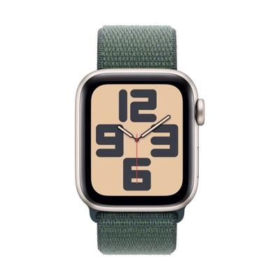 AppleWatch SE GPS 40mm Aluminium Case met Lake Green Sport Loop Smartwatch Grijs