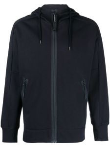 C.P. Company hoodie zippé à détail de verre lunettes - Bleu