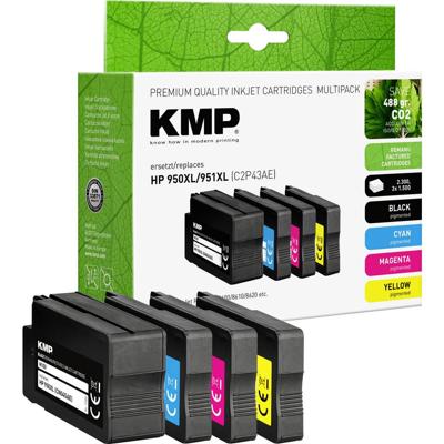 KMP Inktcartridge vervangt HP 950XL, 951XL, C2P43AE, CN045AE, CN046AE, CN047AE, CN048AE Compatibel Combipack Zwart, Cyaan, Magenta, Geel H100V 1722,4050
