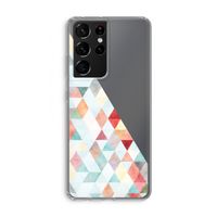 Gekleurde driehoekjes pastel: Samsung Galaxy S21 Ultra Transparant Hoesje
