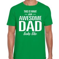 Awesome Dad cadeau t-shirt groen heren - Vaderdag cadeau - thumbnail